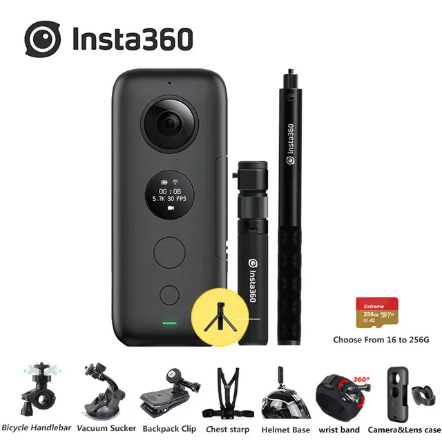 Insta360 ONE X VR 360 панорамная камера для iPhone и Android Экшн-камера 5,7 K видео 18MP фото 360 камера - Цветной: Bundle 3