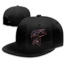 Американский флаг бас рыбы Snapback плоские Билла бейсболки мужские черные