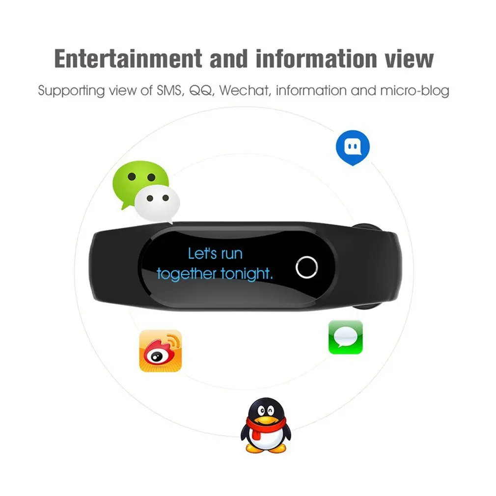 Спортивный смарт-браслет, монитор сердечного ритма, OLED, Bluetooth, смарт-браслет, трекер активности, сна, Smartband для iOS, Android, телефона