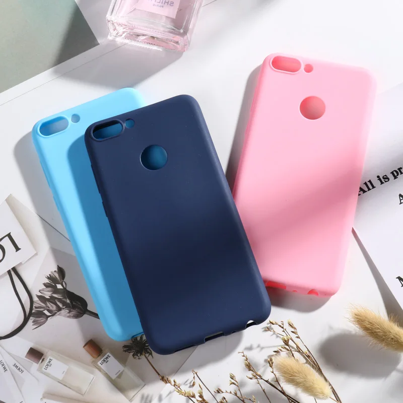 

For Huawei Enjoy 7S Case TPU Soft Silicone Candy Colors Back Cover Phone Case For Huawei P Smart Cover FIG-LX1 Enjoy 7S Capa