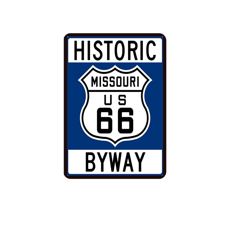 Прозрачный Route 66 металлическая жестяная вывеска Ретро плакат Декор Наклейка металлическая стена ремесло табличка Targhe In Metallo - Цвет: Прозрачный