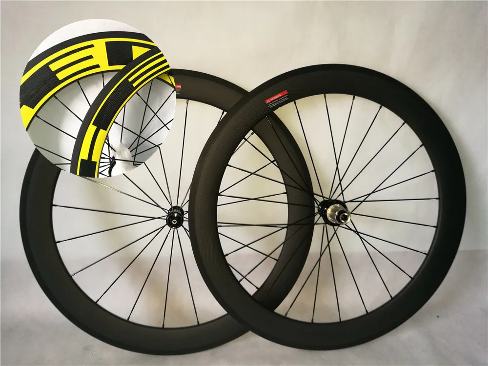 

Road carbon wheels HE-D 3k matte 700c rims bicycle carbon basalt brake surface 50 60 88mm carbon road wheels width 23/25mm