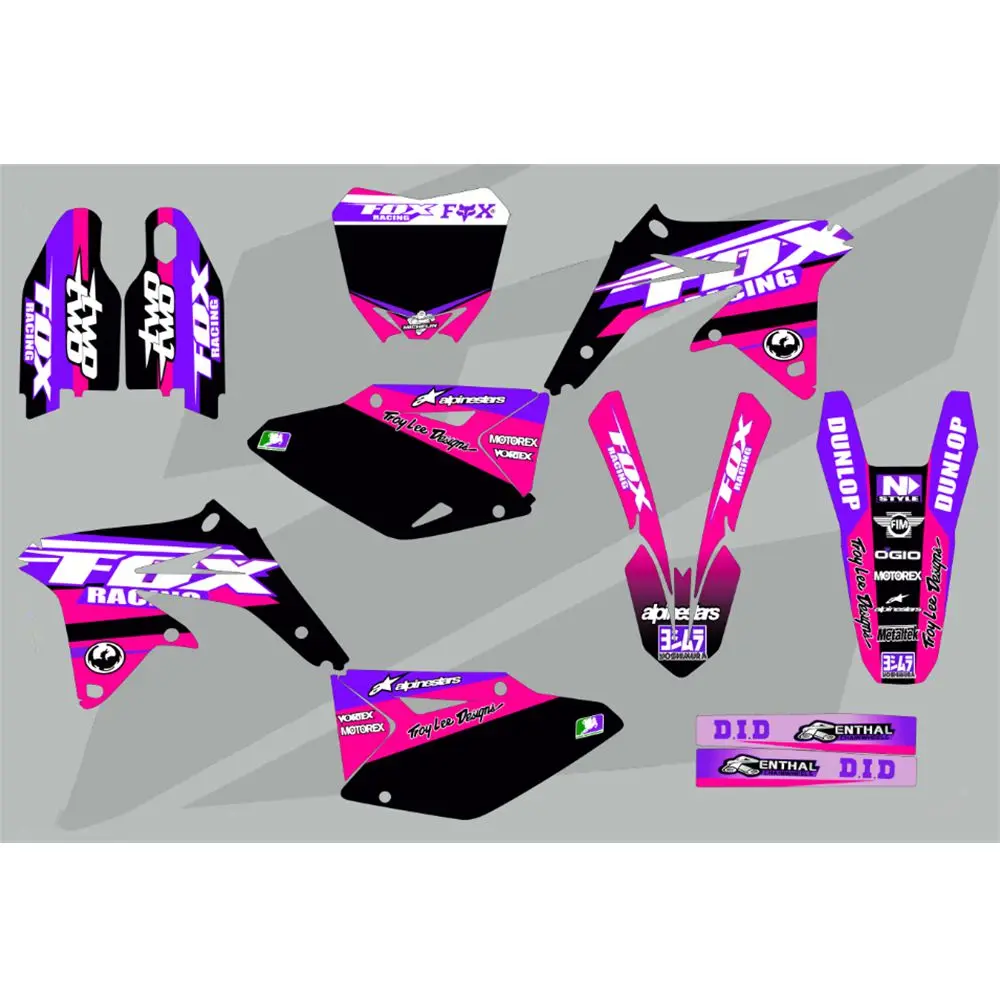 Для Suzuki RMZ450 2008- новые полные графические наклейки на заказ имя номера глянцевые яркие наклейки водонепроницаемые