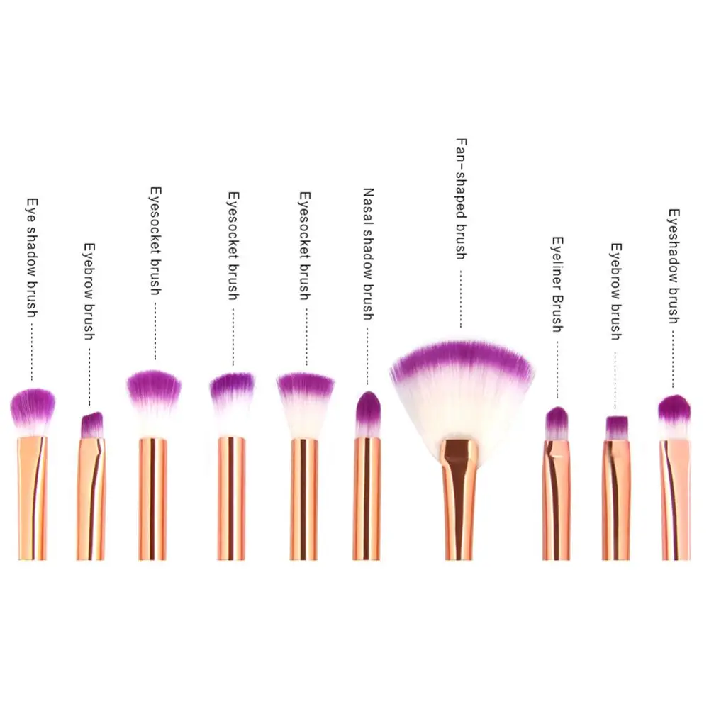10 шт. Русалочка кисть для основы Пудра Тени для век подводка для глаз кисти для макияжа для бровей Румяна для губ Макияж Кисти Набор русалки