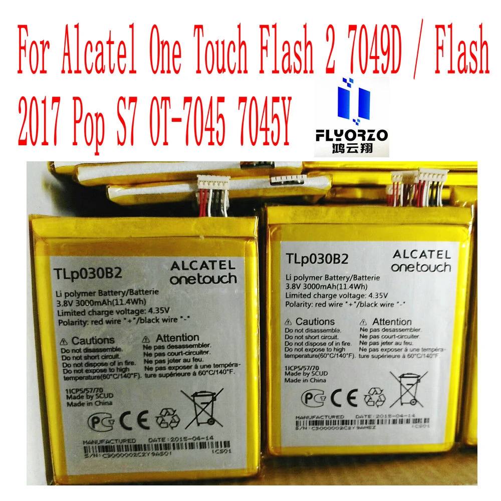 Batería Li-polímero para alcatel Flash plus 2 II ot-7049d One Touch-tlp030b2