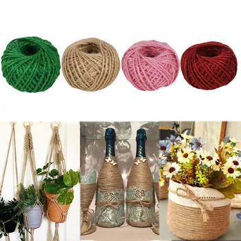 

30M Natural Burlap Hessian Jute Twine Cord Hemp Rope DIY home Craft Gift Packing Strings Wedding Christmas Party home decor gift