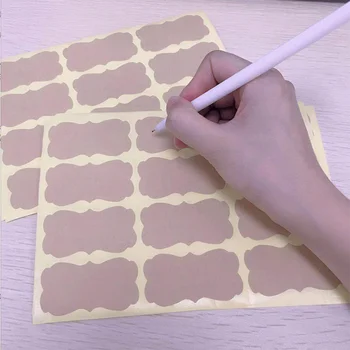

120pcs Blank Paper Sticker Handwritten Envelope Sticker Kraft Label Stickers Home Kitchen Jars Bottle Tags Decorative Stickers