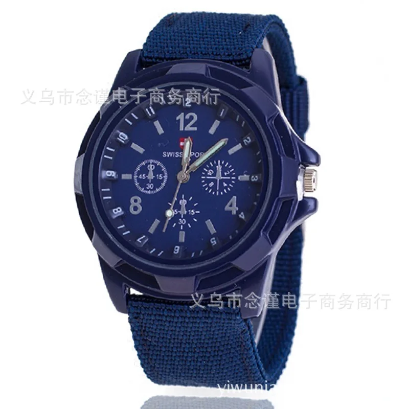 

Hot Selling Fashion Nylon Woven Belt Switzerland Army Style Watch Hot Sales Casual Men Sports Quartz Watch
