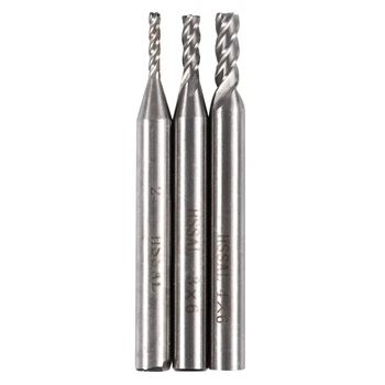 

3 Shank HSS Shank Cutting Tool milling cutter With 4 flutes 2mm/3mm/4mm x 6mm