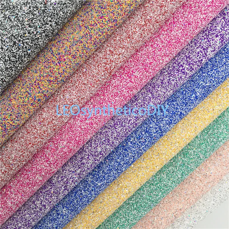1pc 21x29cm Glitter Fabric, Chunky Glitter Leather, Glitter Leather Sheets For Making Bows