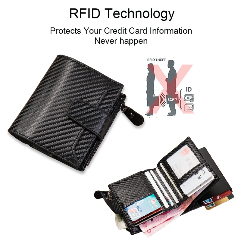 DIENQI карбоновое волокно Rfid кредитный держатель для карт кошелек сумка Мужской