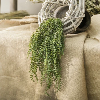 

Artificial Green Senecio Radicans PVC Fake Succulents Plant Home Wedding Decors