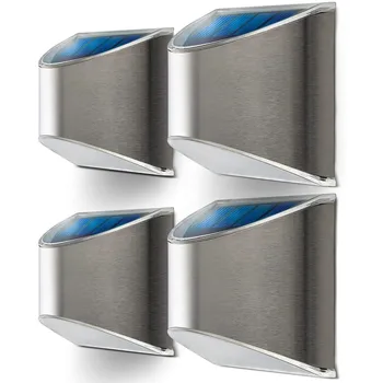 

Security Solar Wall Lights Outdoor Solar Fence Post and Step Lights, Weatherproof with No Wiring Required, Stainless Steel Lamp