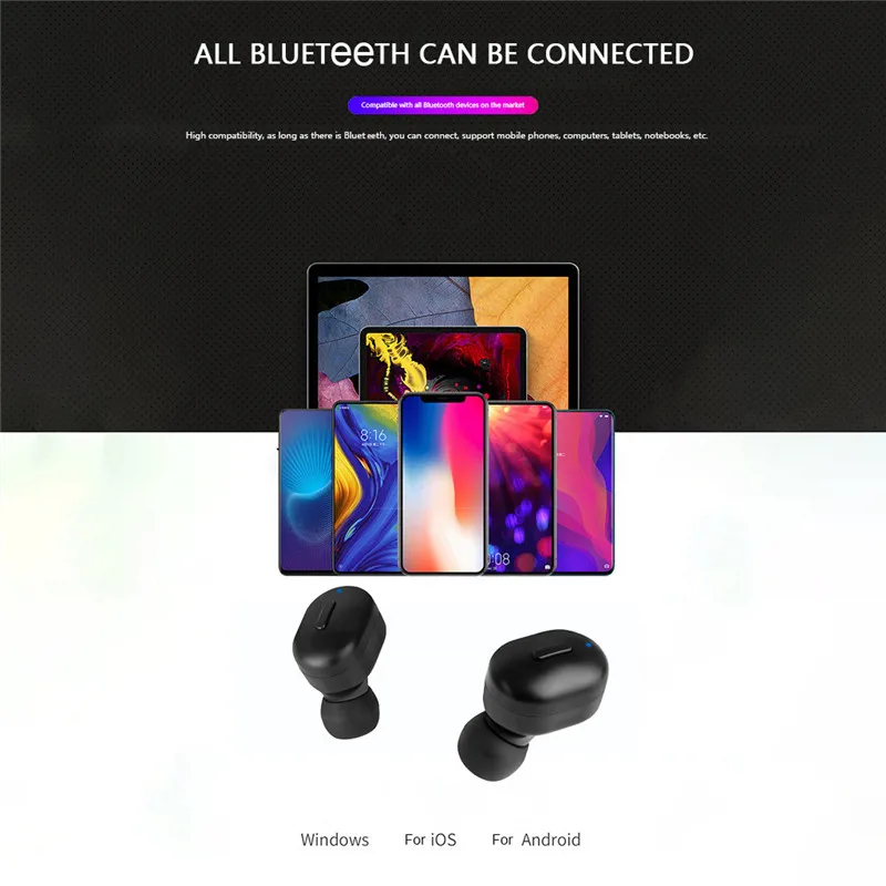 VOBERRY Bluetooth наушники беспроводные 5,0 TWS наушники-вкладыши IPX66 Водонепроницаемая мини-гарнитура HiFi стерео звук Спорт#2