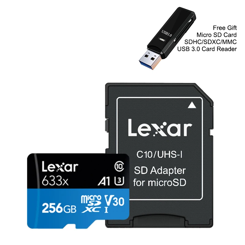 256GB Lexar 100 МБ/с./с 512 Гб Micro SD карта 32 Гб 64 Гб 128 ГБ 256 ГБ SDXC/SDHC флэш-карта памяти TF карта для Gopro/nintendo переключатель/мобильный телефон - Емкость: 256GB