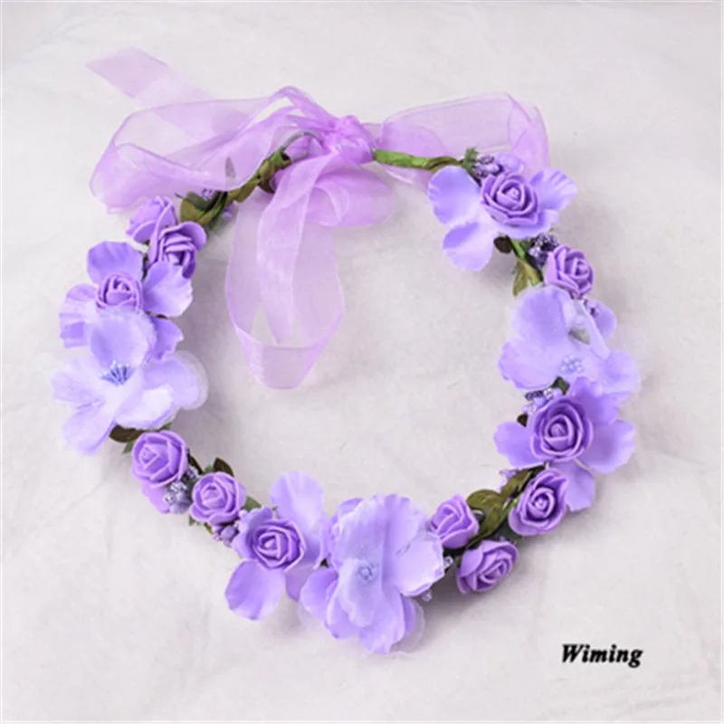

fake rattan braided flower Wreath headwear photography props festive party supplies Flower Garland Headbands for women girls
