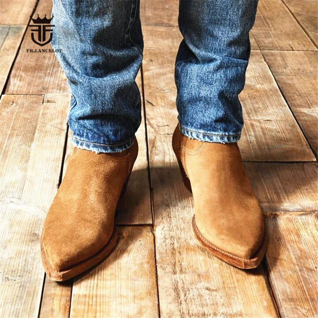 mens brown boots with jeans