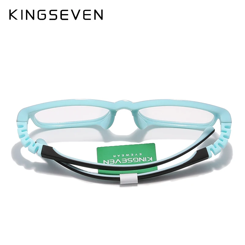 KINGSEVEN Children Size 50mm Anti-blue Square Blue Light Blocking Glasses Kids Boy Girls Computer Clear Eyewear Frame UV400 Fil