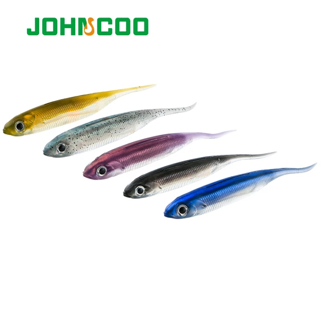 JOHNCOO 6pcs Soft Bait Fishing Lures 1.7g 2.2g 2.6g 5.2g T Tail