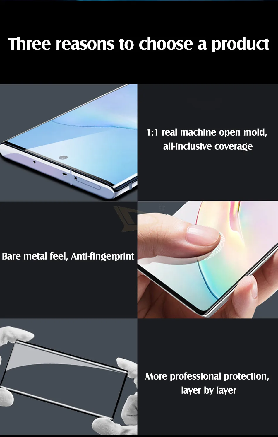 1-2 шт 100D полное покрытие защитное закаленное стекло для samsung Galaxy S8 S9 S10 Plus S10E Note 8 9 10 Pro Защитная пленка для экрана