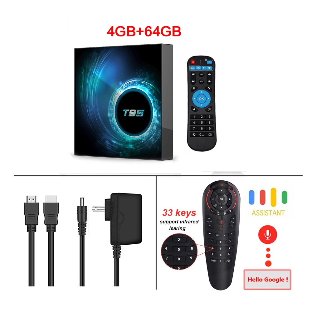 4G64G Add G30 T95 H6 Смарт ТВ приставка Android 10,0 4 ГБ 32 ГБ 4 ГБ 64 Гб Allwinner H616 четырехъядерный 1080P H.265 4K медиаплеер 2 Гб 16 Гб телеприставка - Цвет: 4G64G Add G30