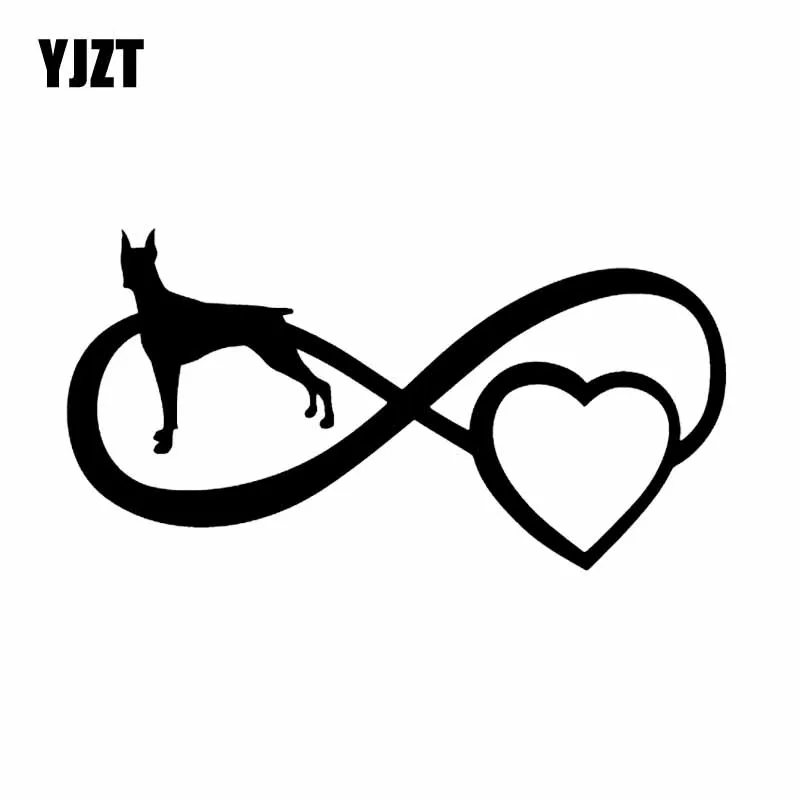 

YJZT 17.9X9.3CM Vinyl Decal Dog Doberman Cartoon Window Bumper Car Sticker Black/Silver C24-1168