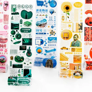 

1 Roll Vintage Washi Tape Retro PET Matte Wide Masking Tape Adhesive Tape Scrapbooking Stickers Diary Journal Decorative Tape