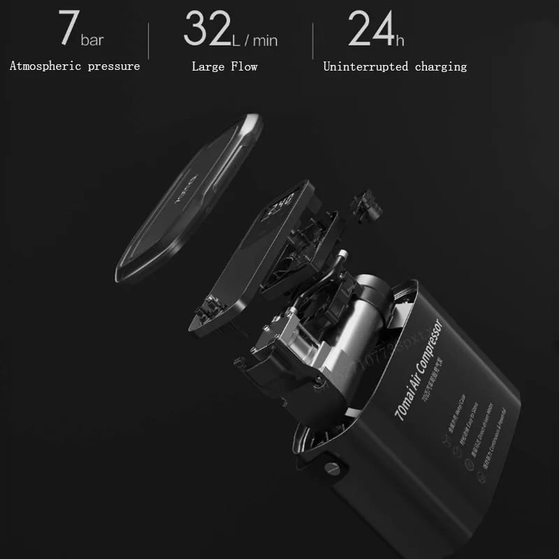 Xiaomi Mijia Oringal 70mai воздушный компрессор 12V 70 MAI переносной электрический автомобильный воздушный насос металлический ящик мини-насос для накачивания шин авто шины насос