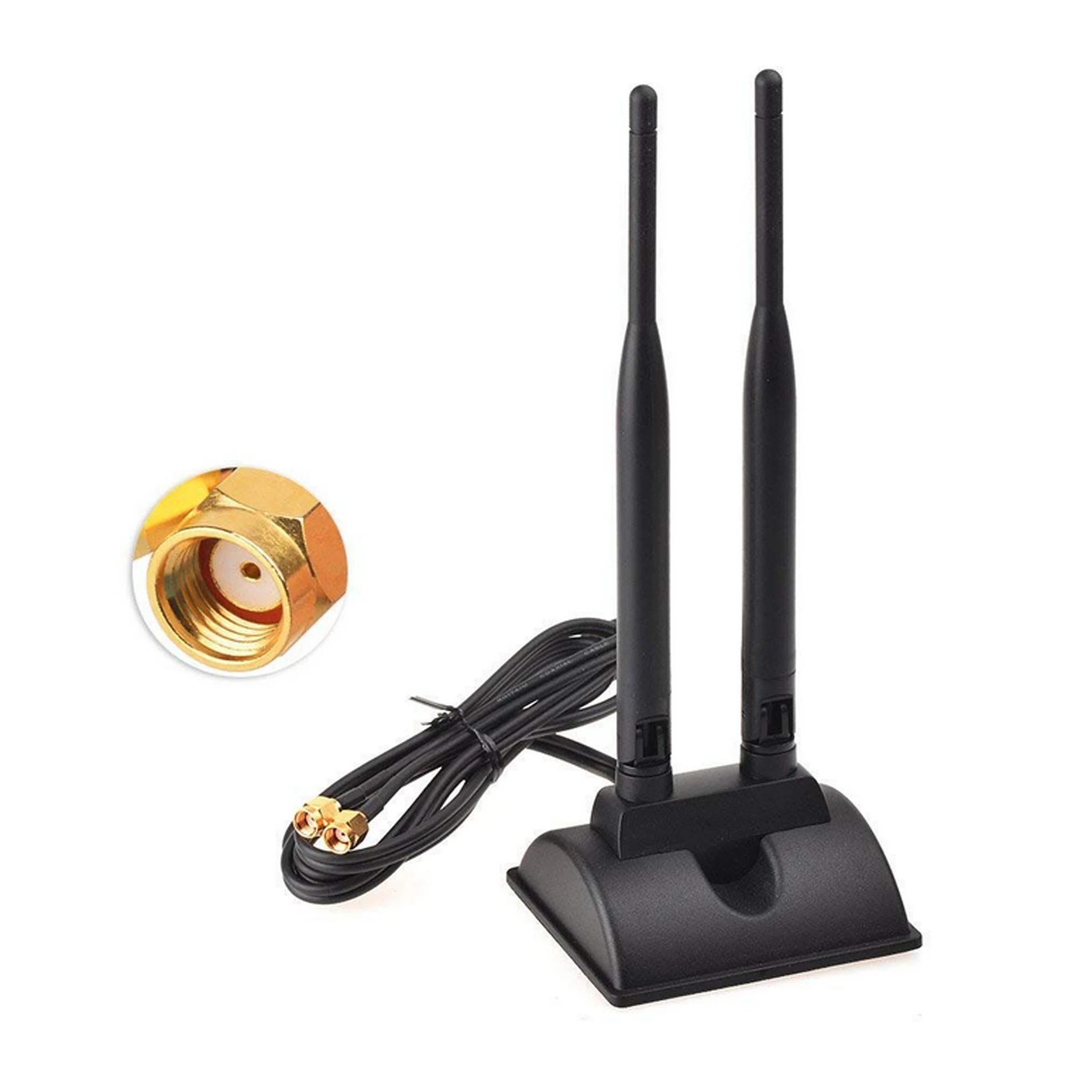 Двухантенный WiFi 2 4 ГГц Wi-Fi 5 антенна с RP-SMA мужской разъем Магнитное основание для