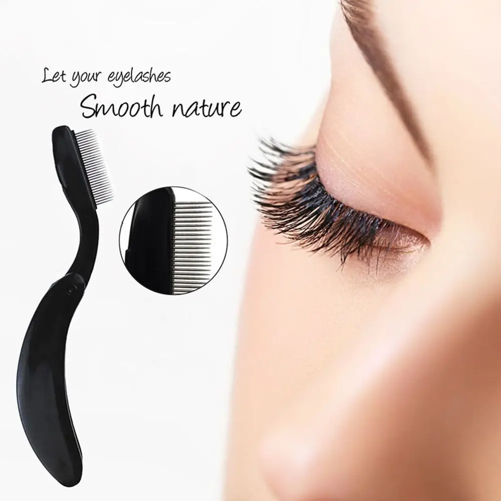 

Stainless Steel Eyelash Comb Folded Stainless Steel Needle Eyelash Brush Bend/Straight Handle Plastic Handle Beauty Makeup Tools