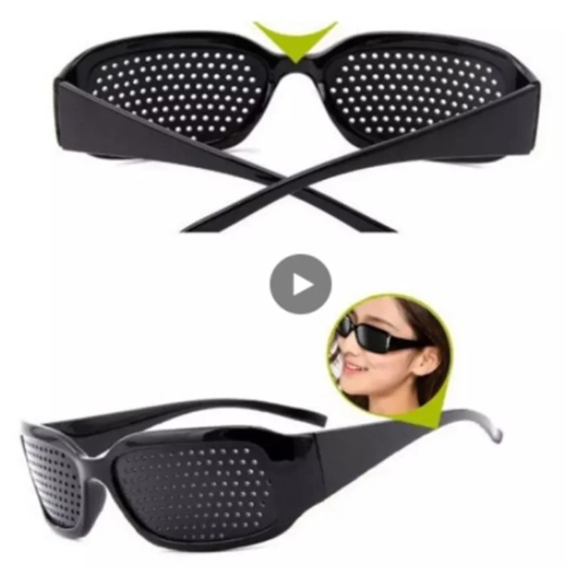 Gafas de ojo de agujero pequeño Unisex, lentes de ojo de agujero pequeño, negro, cuidado de la visión, gafas de ejercicio ocular, mejora la vista, curación Natural de plástico