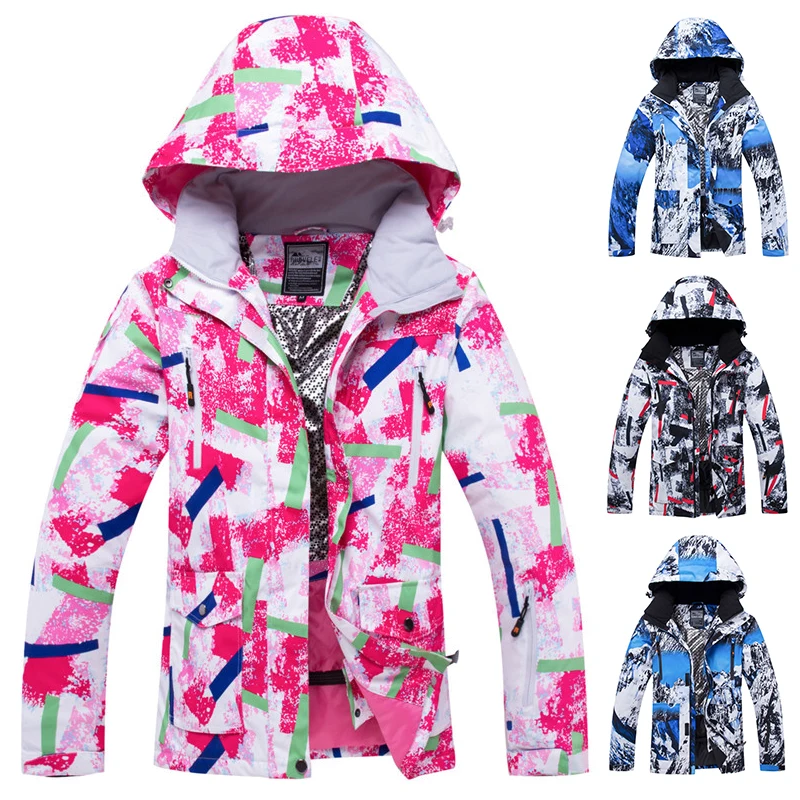 

GLEEGLING Unisex Winter Women Ski Jacket Hooded Men Snow Waterproof Skiing Fishing Jackets Suit Windproof Warm Coats Hiking Fish