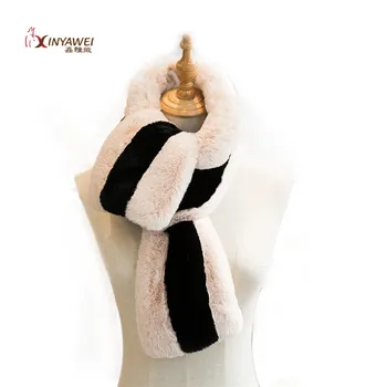 

Hot Fashion Winter Thick Plush Rabbit Fur Scarf Solid Color Candy Color Matching Color Collar Collar Shawl Collar Warm Shrug.