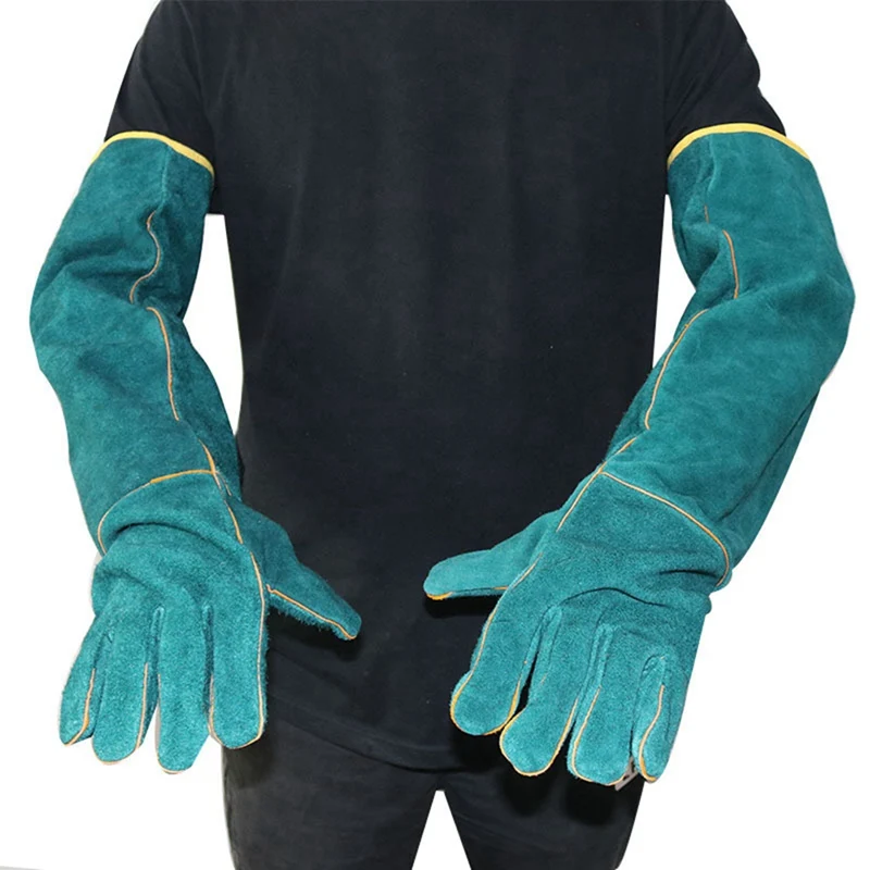 

Anti-Bite Safety Bite Gloves For Catch Dog Cat Reptile Animal Ultra Long Leather Pets Grasping Biting Protective Gloves
