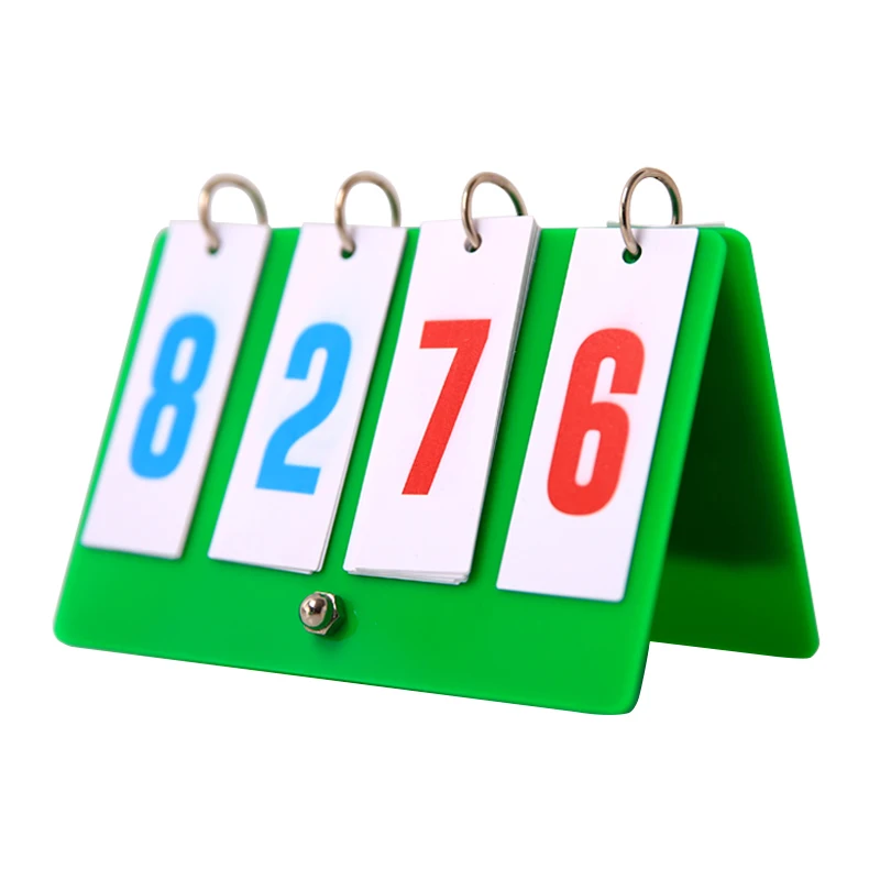 PVC 4 Digit Scoreboard For Sports Event Board Game Foldable And Portable Metal Buckle Plastic Plate Two Colors Mini Style