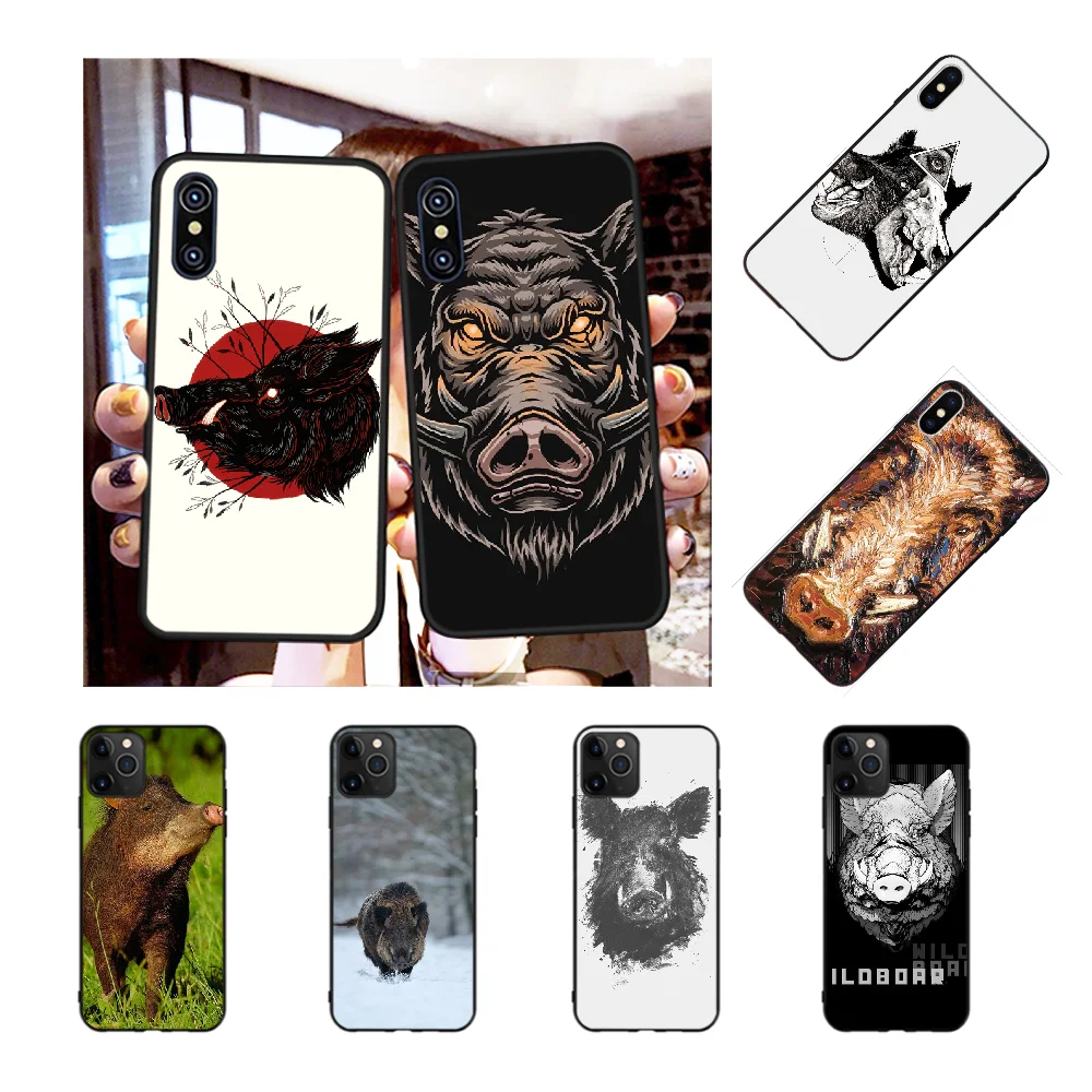 NBDRUICAI wild boar TPU Мягкий силиконовый чехол для телефона iPhone 11 pro XS MAX 8 7 6 6S Plus X 5S SE XR |