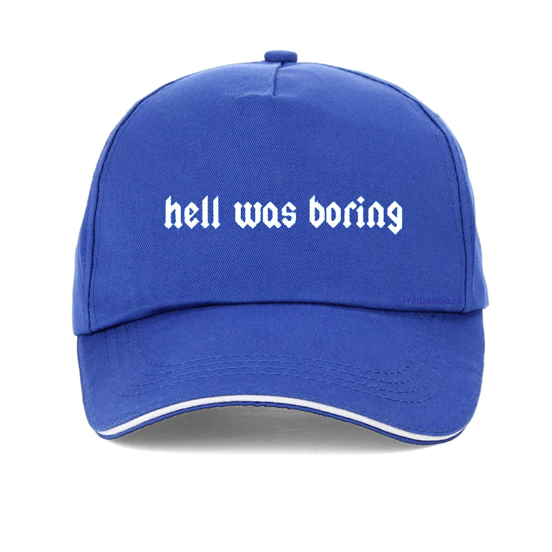 Синий Летняя мужская и женская хип-хоп шляпа Поп Харадзюку Hell Was Boring Tumblr, забавная бейсболка, хлопок, регулируемая бейсболка - Цвет: Синий
