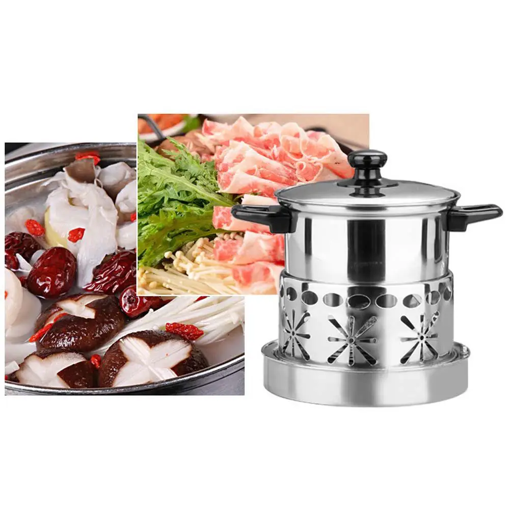 Stainless Steel Hot Pot Utensils Non Spirit Stove Kitchen