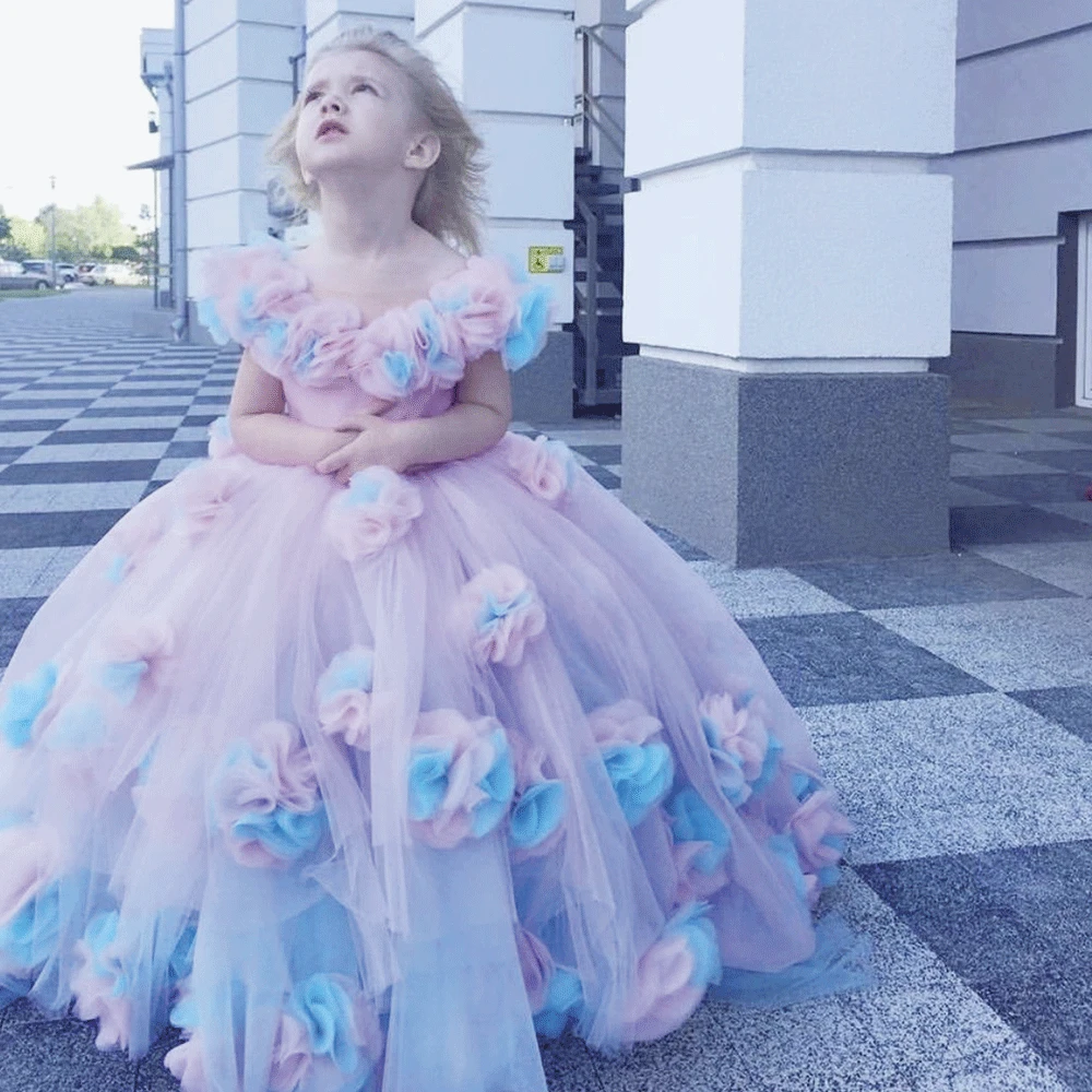 SuperKimJo Vestidos Floreado фиолетовые платья с цветочным узором для девочек на свадьбу; детское бальное платье ручной работы с цветами; Robe Mariage Enfant Fille