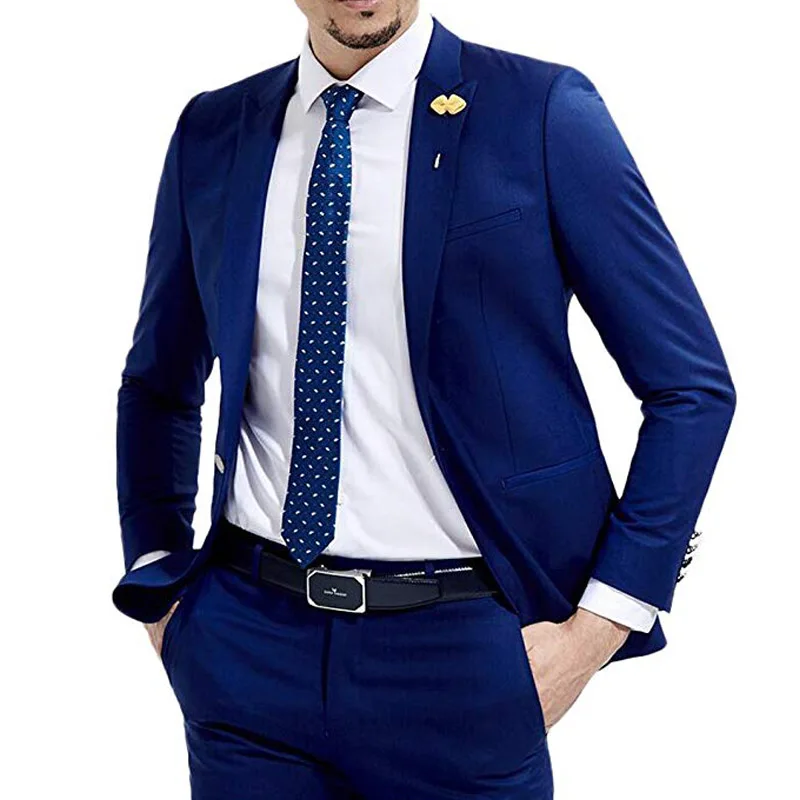 

Wedding Men Suit 2 Pieces Italian Stylish Men 2020 Slim Fit Tuxedos For Party Groom Mens Suits (Jacket+Pants+Tie)