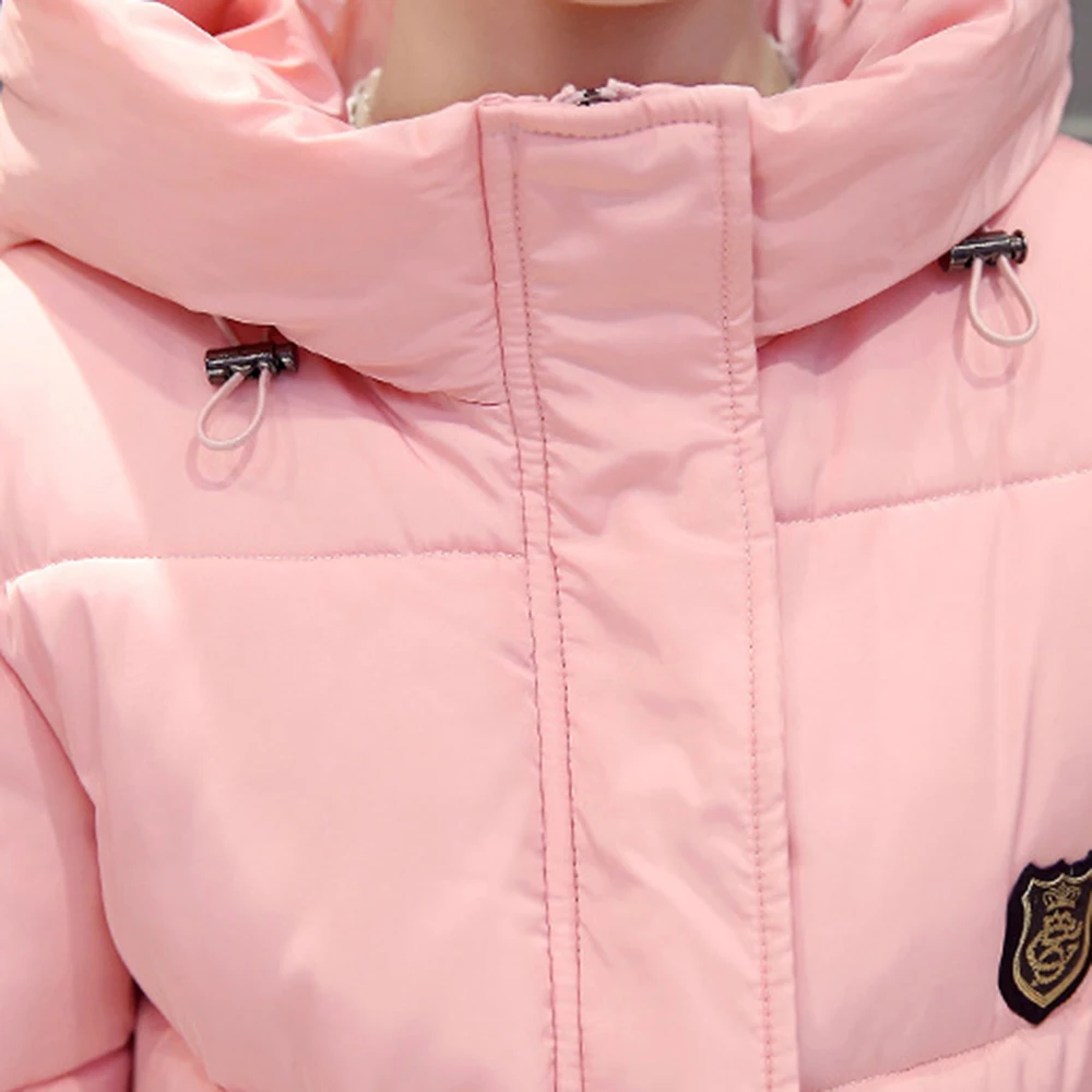 YMING зимний женский пуховик Длинная теплая парка с высоким воротником хлопковые женские пальто модное пальто с капюшоном корейский стиль Верхняя одежда Одежда
