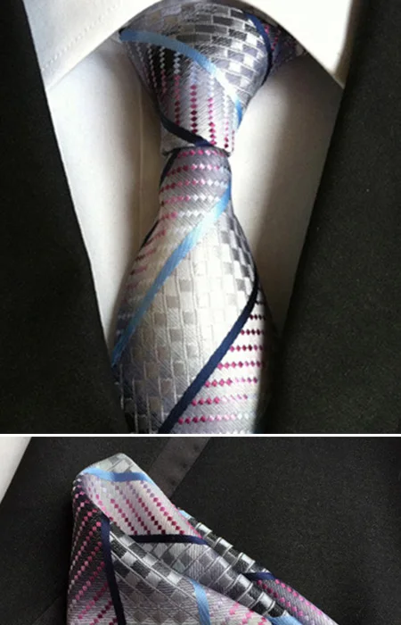 Мужские галстуки, полиэстеровый Шелковый галстук, мужской модный галстук, галстук в горошек, деловые галстуки для мужчин, Свадебный галстук-платок, набор, подарки для мужчин - Цвет: T061