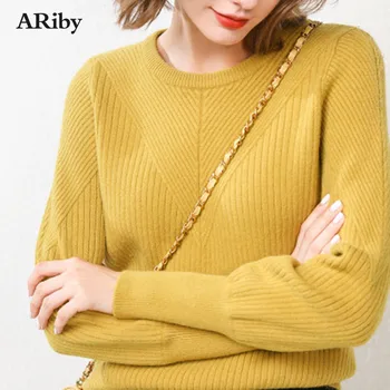 

Women's Wild Imitation Cashmere Sweater 2019 New Autumn Winter Fashion O-neck Long Sleeve Knitwear Casual Solid Knit Pullover