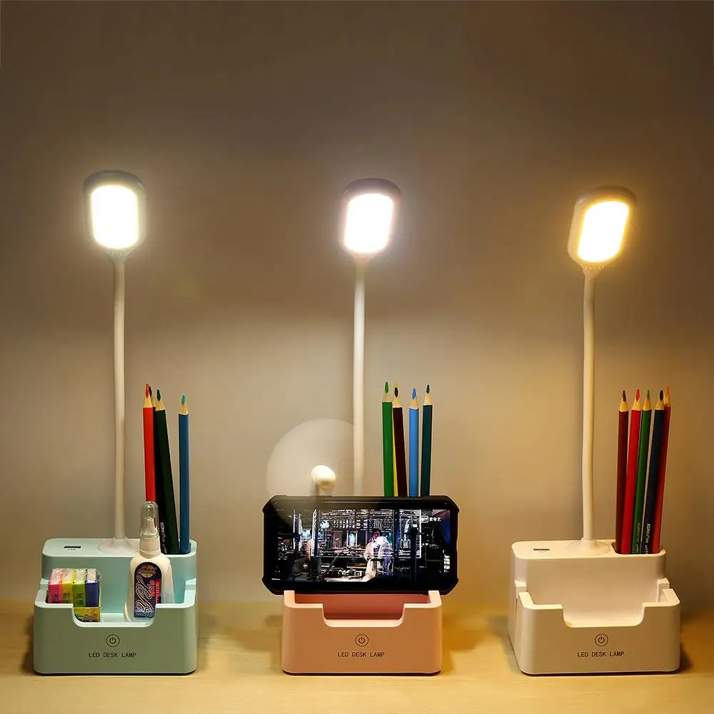 

0-100% Touch Dimmable Led Desk Lamp USB Rechargeable Adjustment for Children Kids Reading Study Bedside Bedroom Living Room