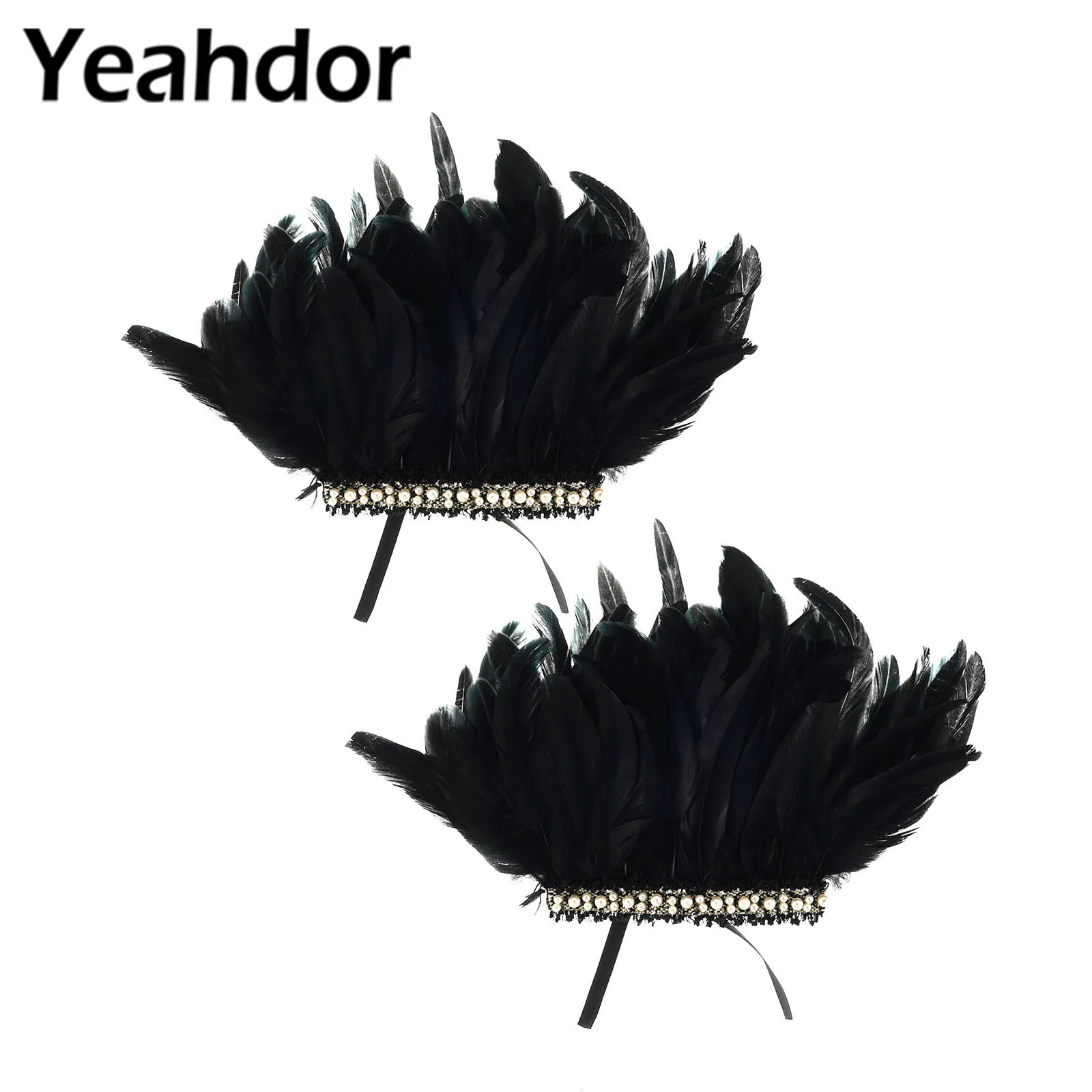 Victorian Gothic Natural Feather Epaulet Shrug Shawl Shoulder Wrap Cape with Ribbon Ties for Halloween Party Costume Decoration |