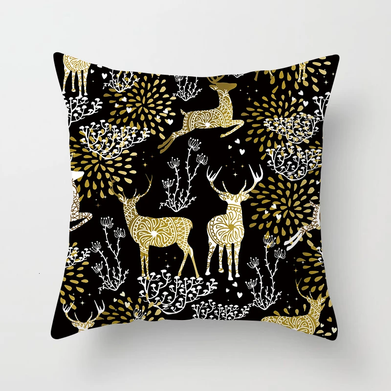 Christmas Decorative Cushion Cover For Sofa Bed Office 45*45cm Polyester Pillowcover Cuscini Decorativi Festival Decoration