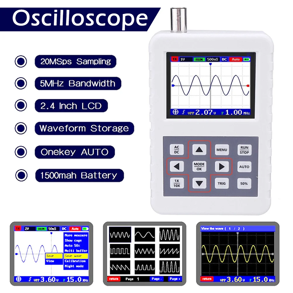 

ADS2050H ADS2031H Handheld Oscilloscope High Precision Portable 2.4 Inch LCD Screen TT-best