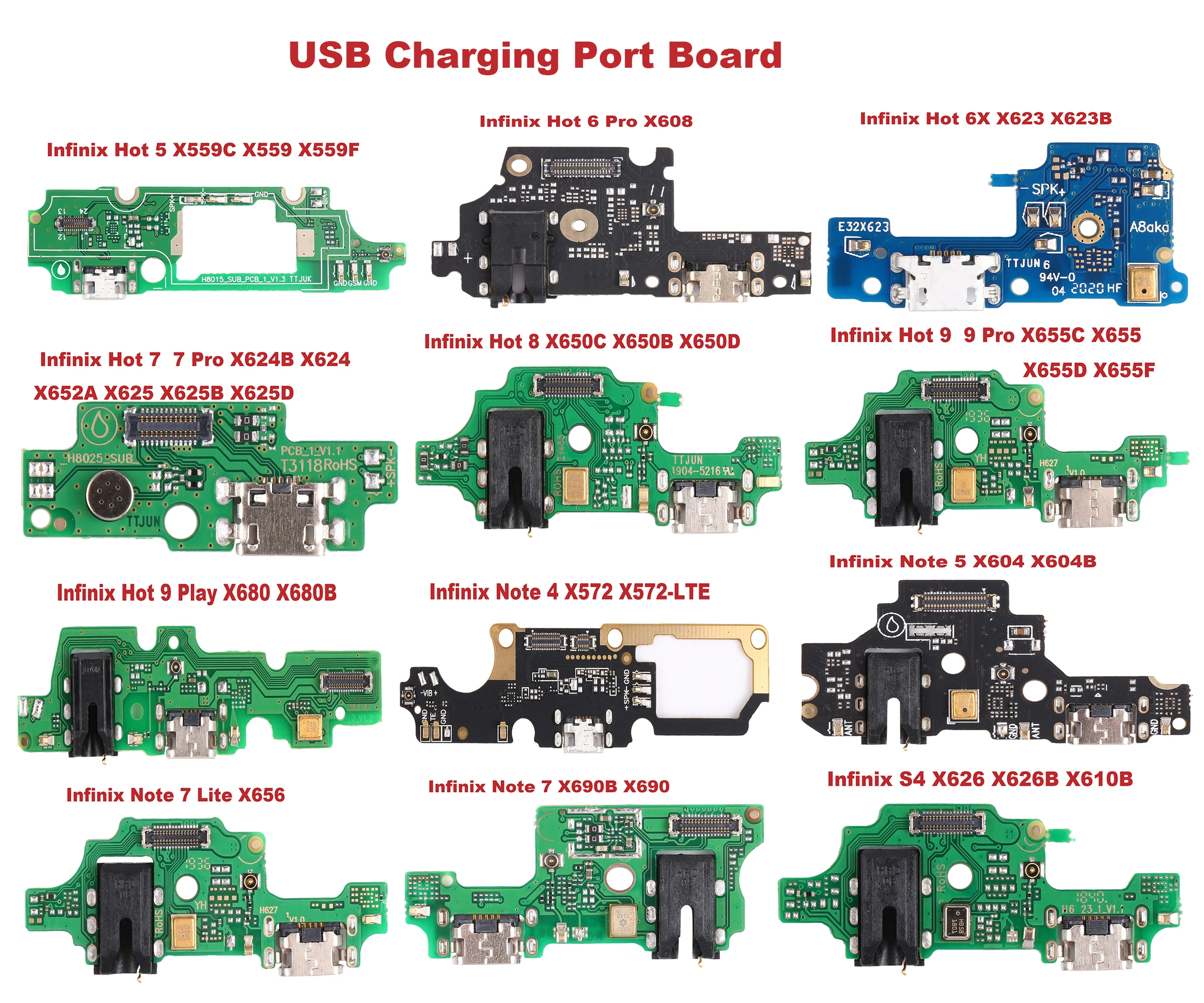 Usb Charging Dock Port Board For Infinix Hot 5 X559/hot 6 Pro/hot 6x/hot 7/7 Pro/hot 8/hot 9