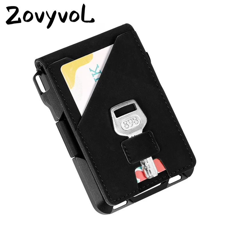 ZOVYVOL ID Смарт-держатель для карт, высокое качество, чехол для визиток, модная алюминиевая коробка, металл, для мужчин и женщин, RFID, сумка для денег, брелок
