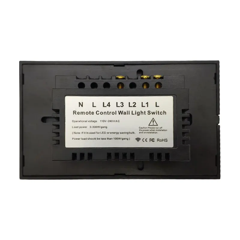 Touch Switch US Standard Panel Smart Touch Wall Light Switch 1/2/3 Gang 1 Way Crystal Glass Panel Touch Switch Remote Control